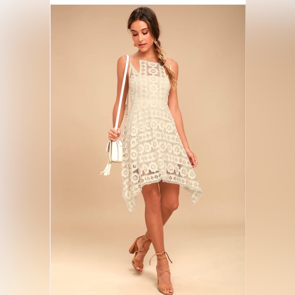 Adorable Free People Just Like Honey Empire Waist Crochet Lace Dress. Worn once!